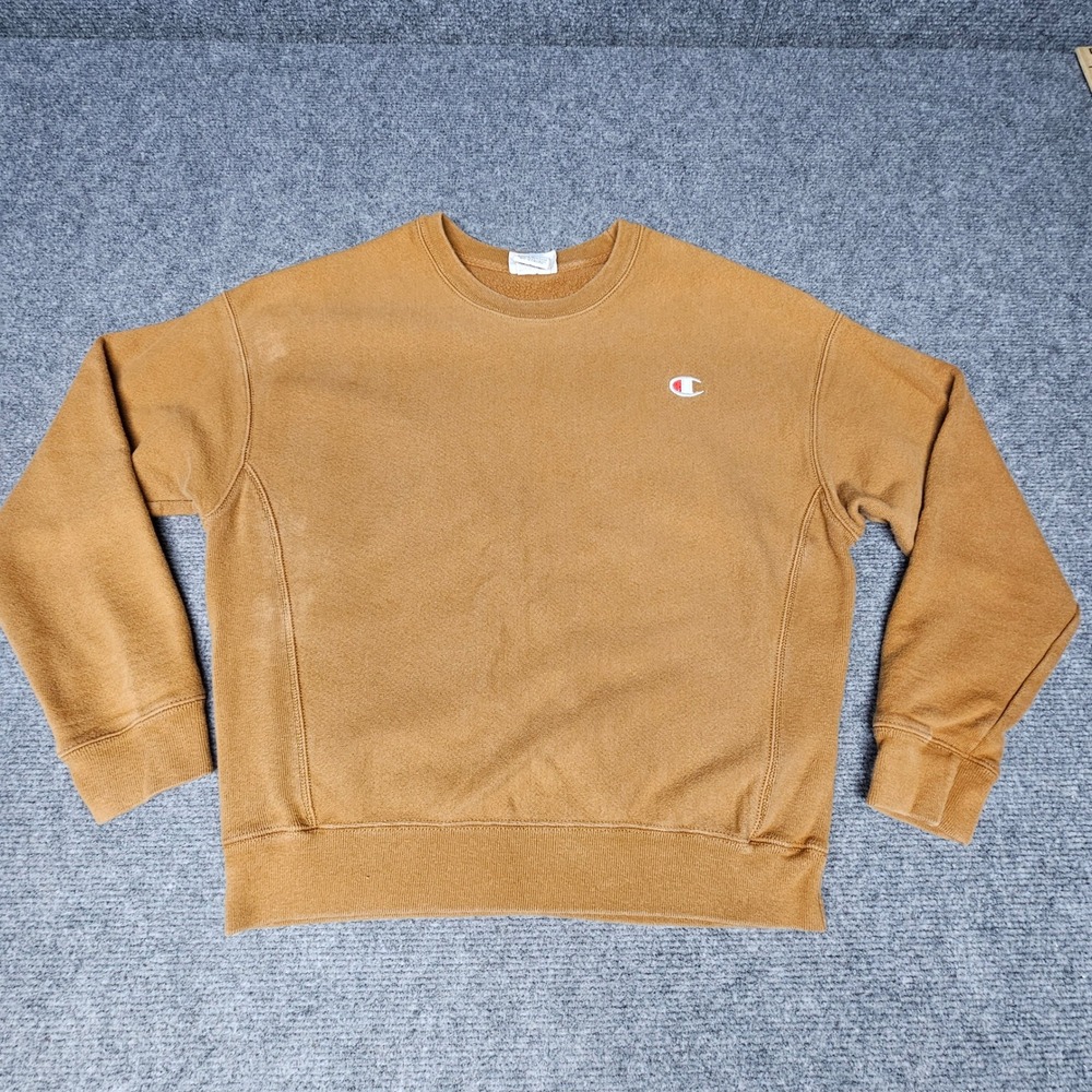 Champion Reverse Weave Sweatshirt Mens Large Brown GF750 Retro Y2K Streetwear
